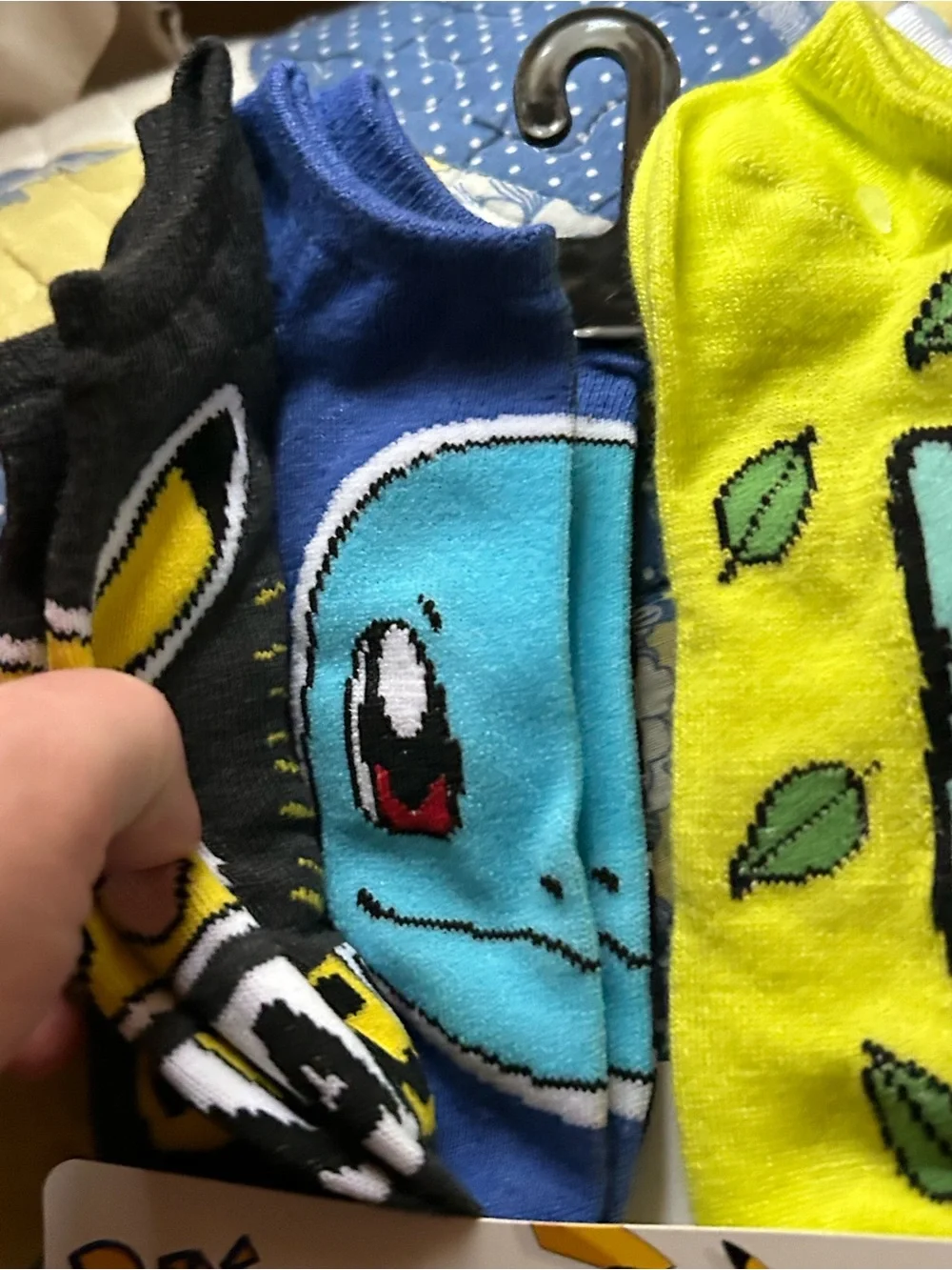 No-Show Socks Set with Pikachu & Bulbasaur - Yellow & Black size 4-10 L
